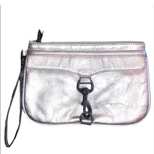 Rebecca minkoff silver Leather Wristlet/Clutch